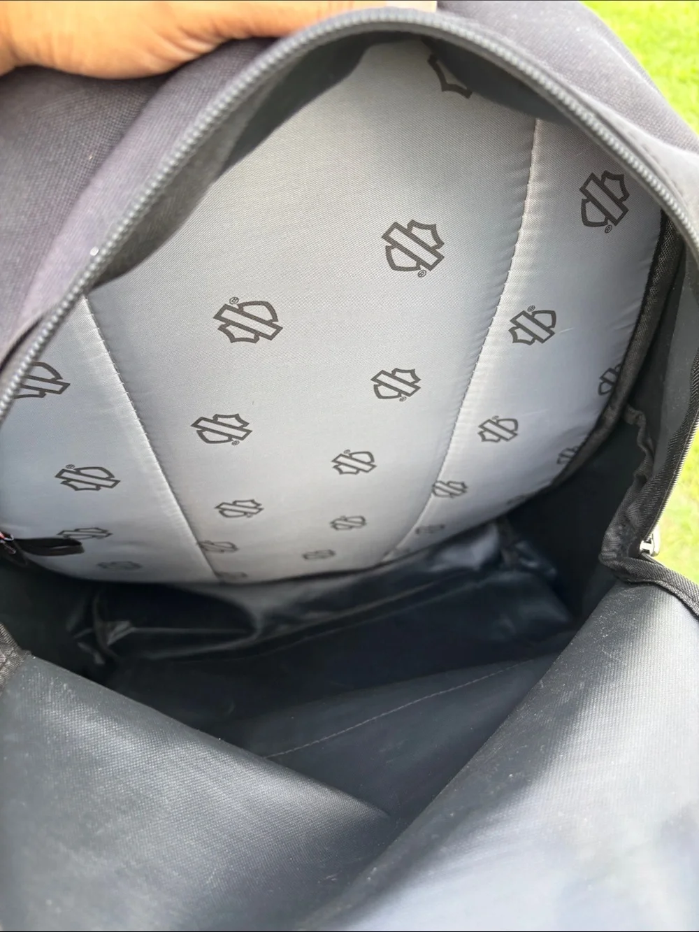 Harley-Davidson Black Backpack with Orange and White Logo